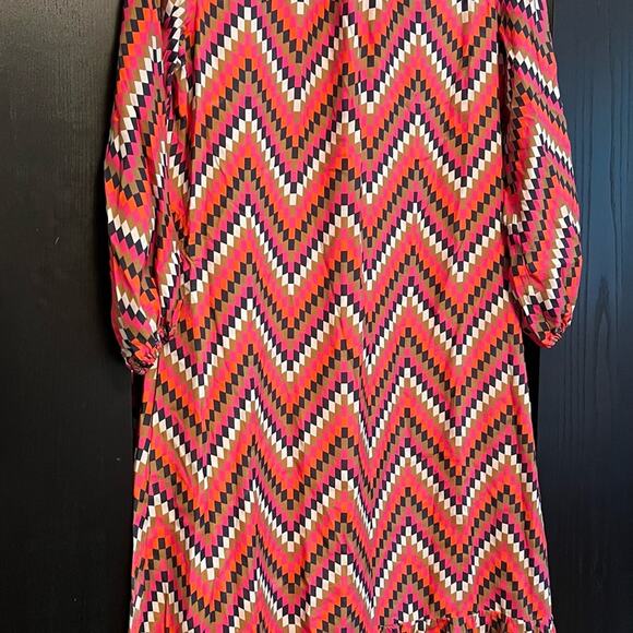 Vilagallo Una Zig Zag Squares Dress Pink/Multi Colored New EU Size 40 (8 Medium) - Picture 6 of 9
